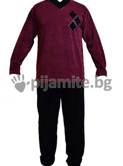 Мъжка пижама, дълъг ръкав - плюш 51204